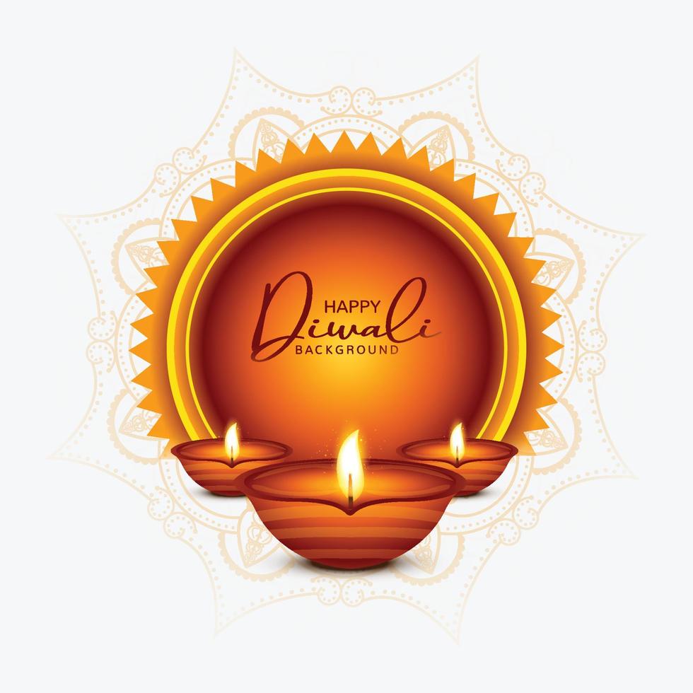 luccicante religioso Diwali Festival bellissimo lampade sfondo vettore