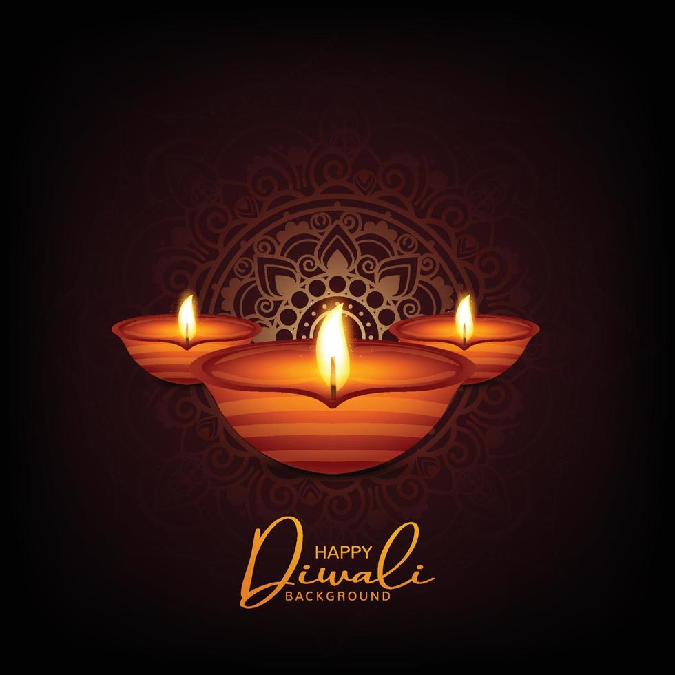 contento Diwali religioso Festival carta sfondo vettore