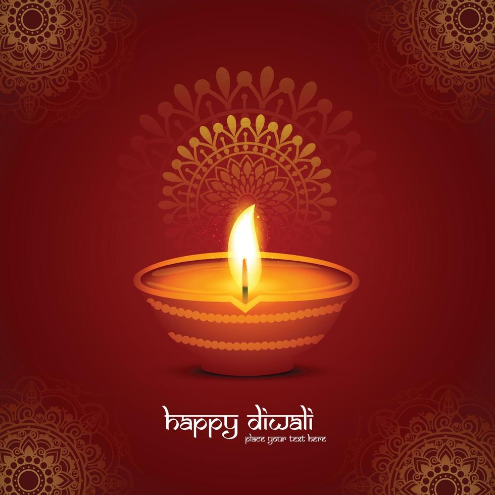 illustrazione o saluto carta per contento Diwali Festival vacanza sfondo vettore