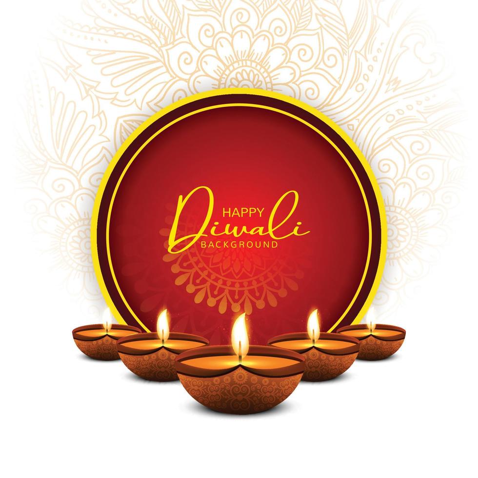 bellissimo festivel contento Diwali saluto carta celebrazione sfondo vettore