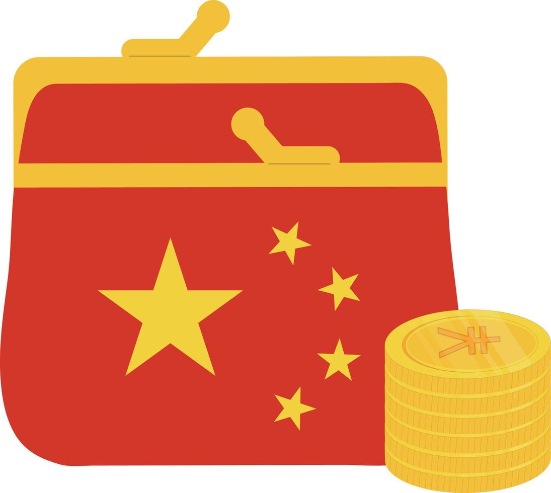 Cina bandiera vettore mano disegnato,renminbi vettore mano disegnato