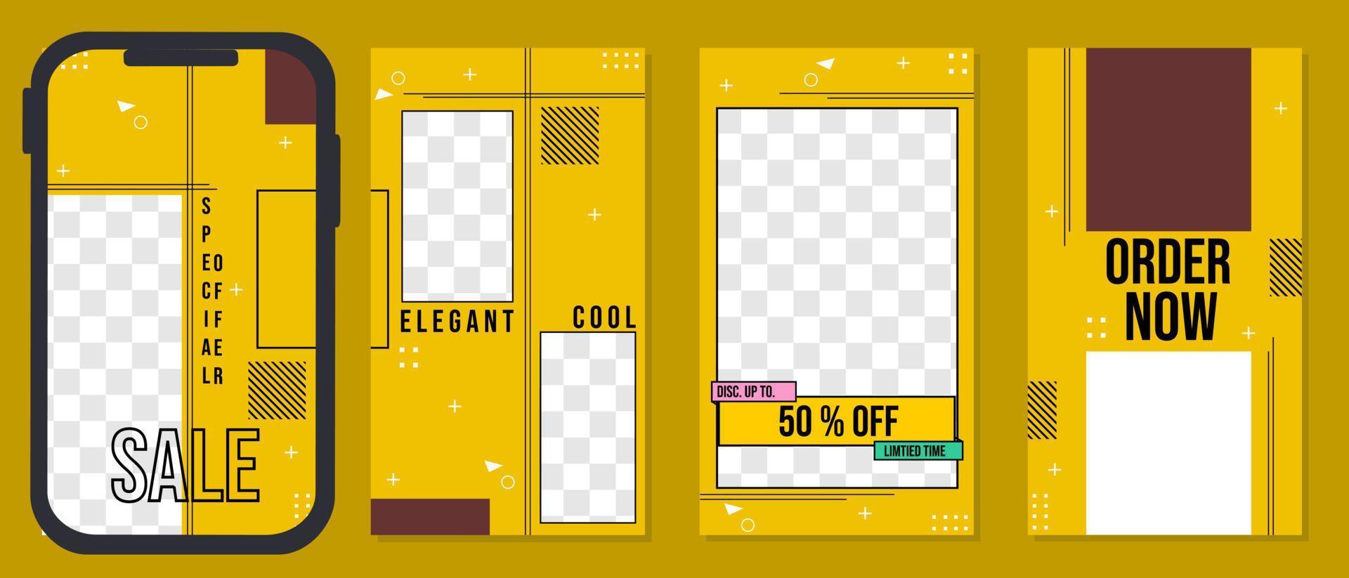 giallo colore sociale media storia anno Domini modello impostare. moderno geometrico design per mobile applicazioni vettore