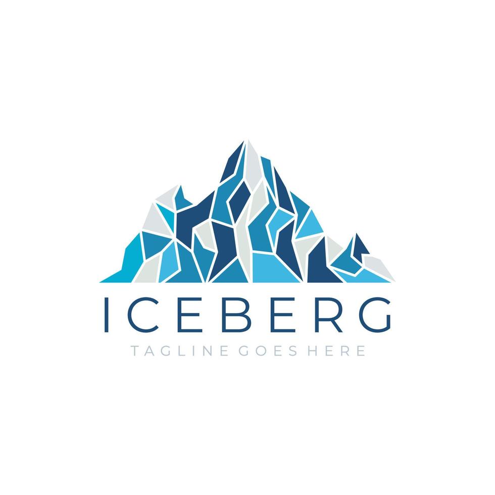 illustrazione vettoriale del design del logo dell'iceberg