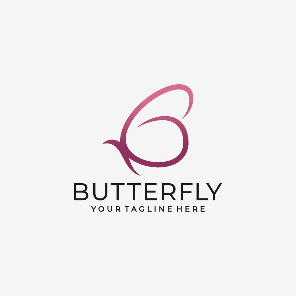 modello vettoriale di disegno del logo della farfalla