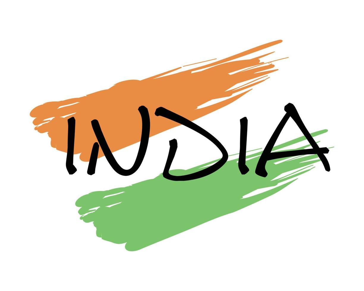 India logo con bandiera vettore illustrazione
