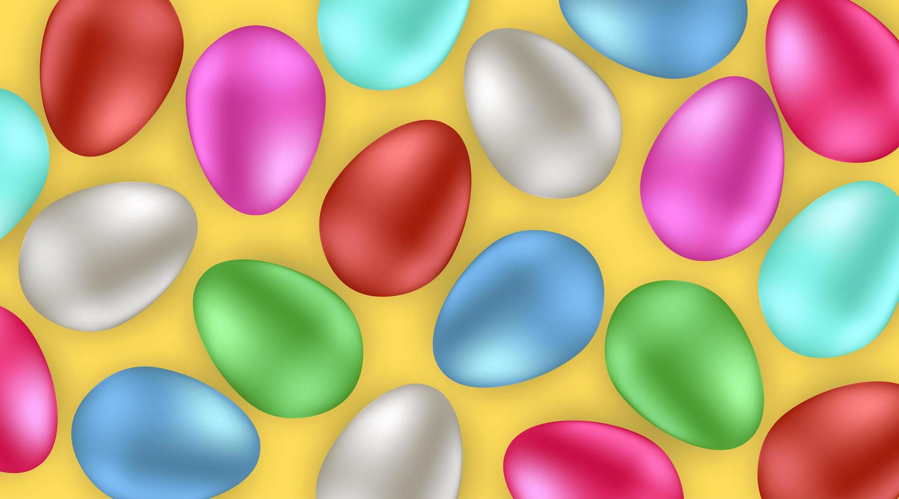 disegno di Pasqua con realistiche uova colorate vettore