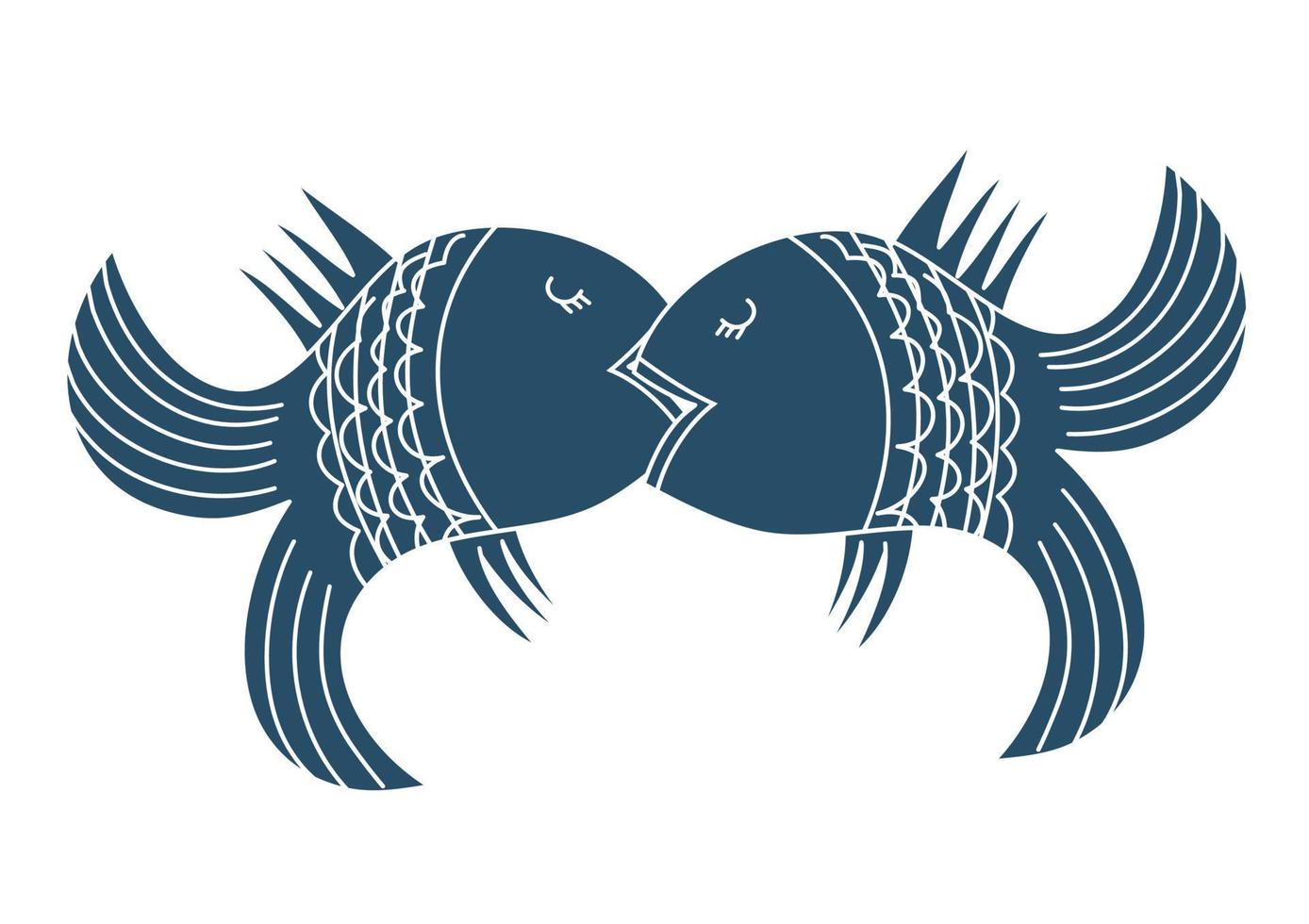 bacio. foraggio pesce vettore icona.