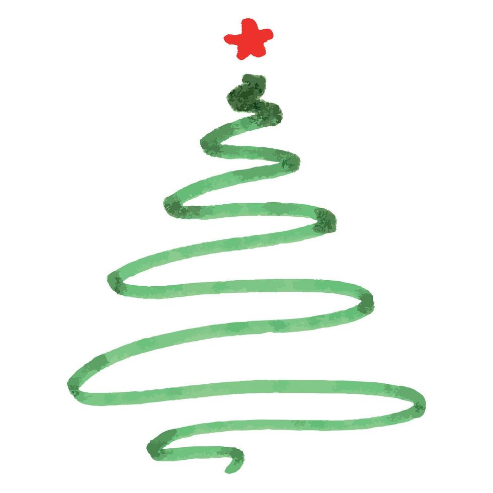 Natale albero mano disegnato illustrazione. vacanza inverno colorato vettore design elemento per carta, Stampa, ragnatela, disegno, arredamento.