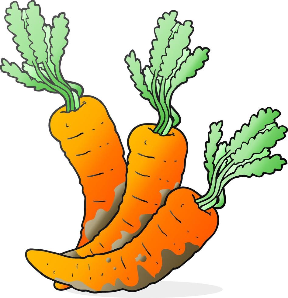 a mano libera disegnato cartone animato carote vettore