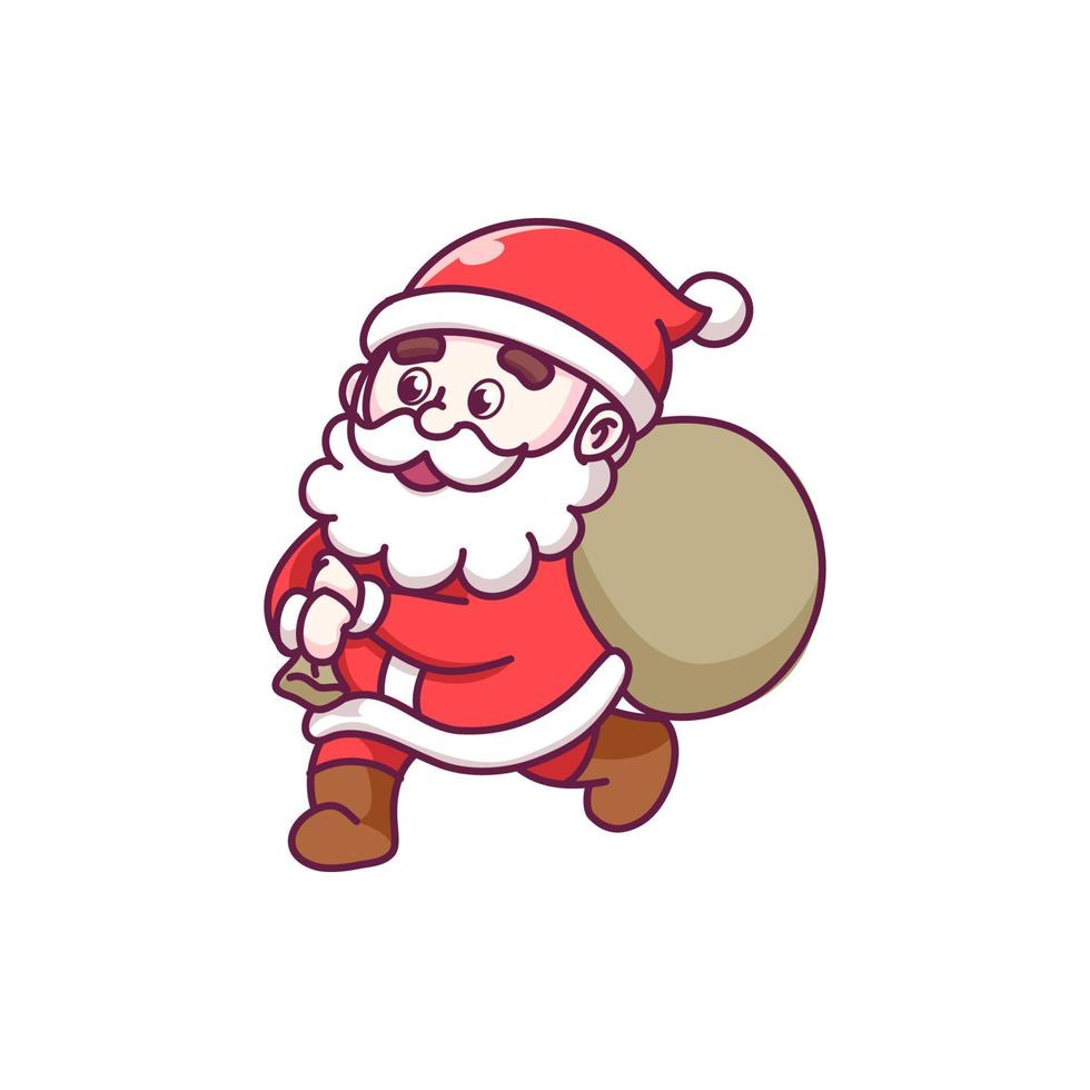 carino Santa Claus design festeggiare Natale vettore