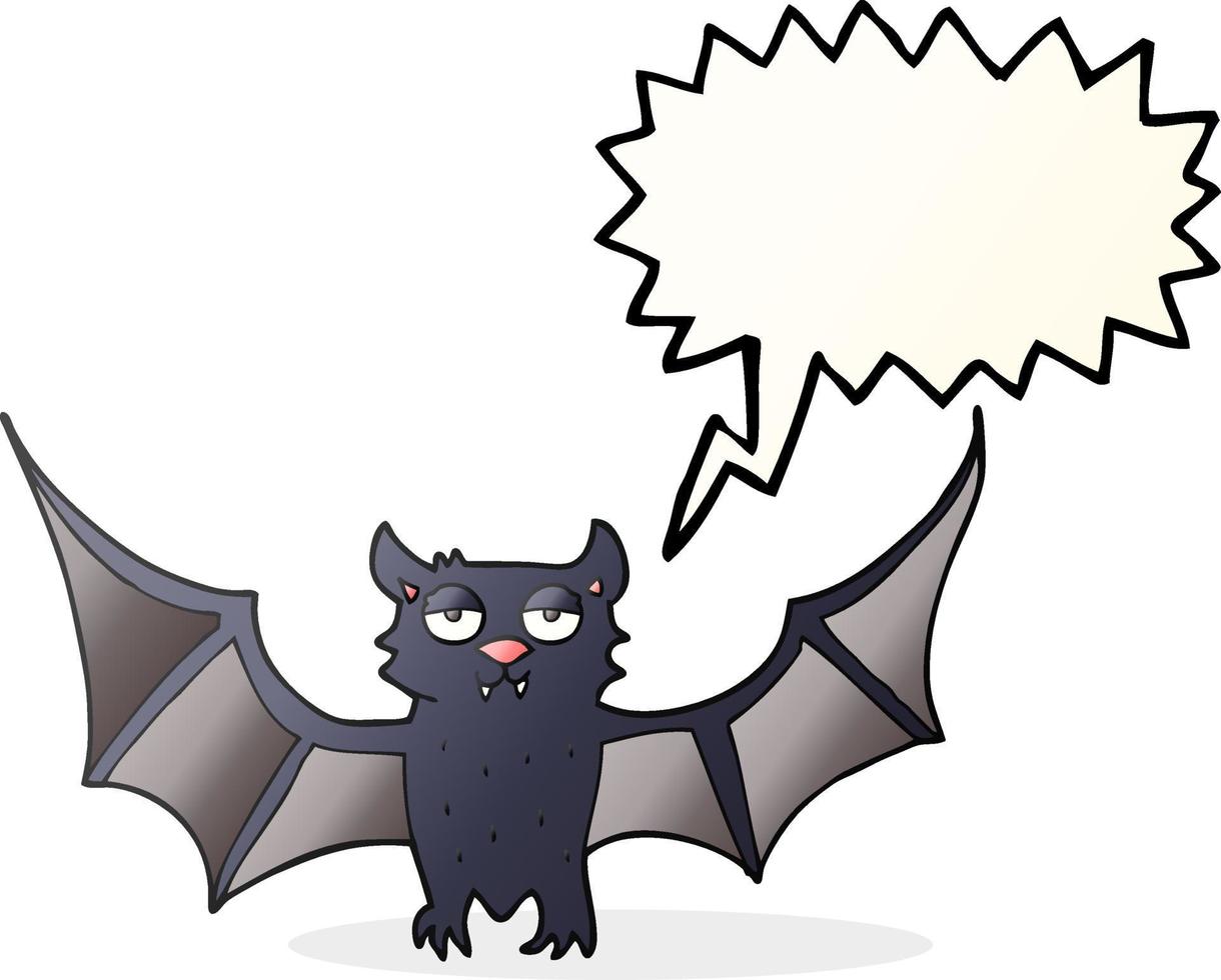 a mano libera disegnato discorso bolla cartone animato Halloween pipistrello vettore