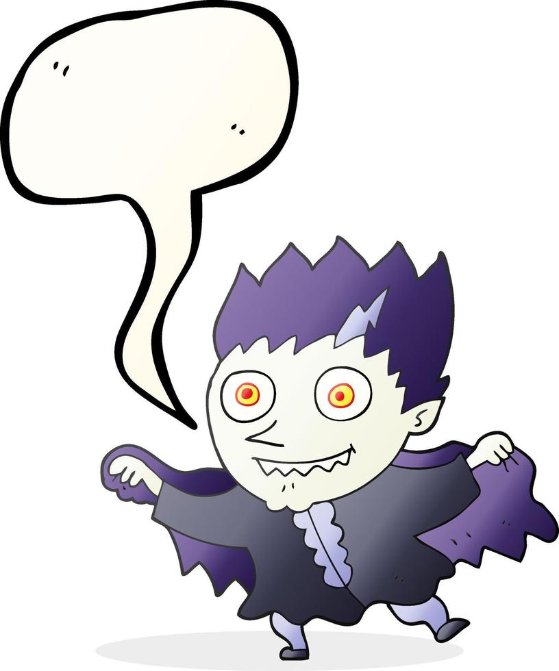 a mano libera disegnato discorso bolla cartone animato vampiro vettore