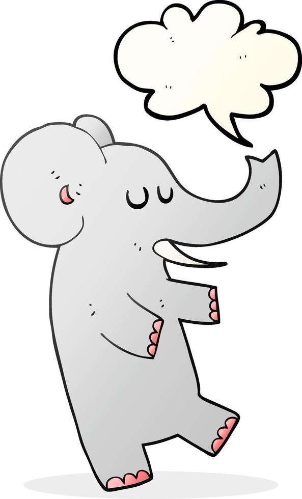 a mano libera disegnato discorso bolla cartone animato danza elefante vettore