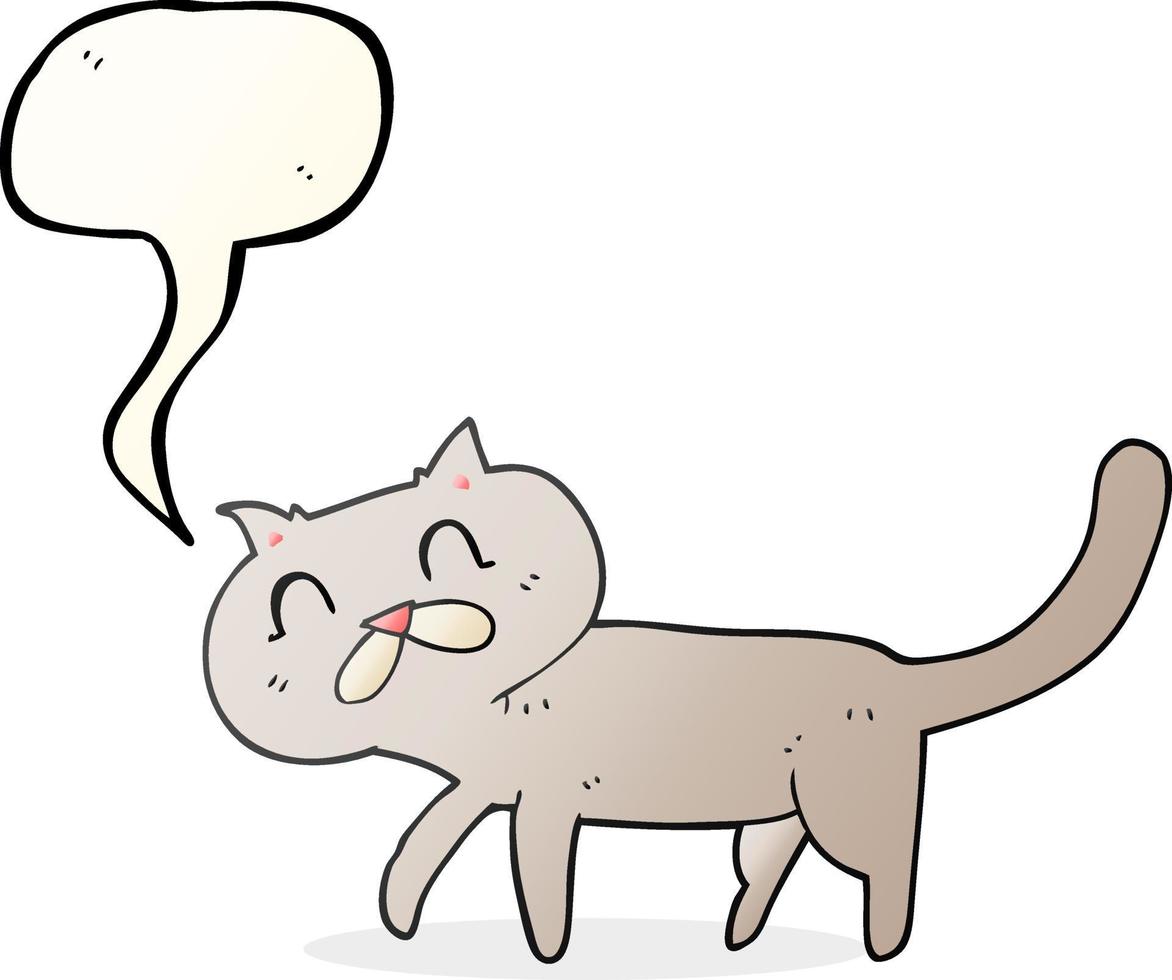 a mano libera disegnato discorso bolla cartone animato gatto vettore