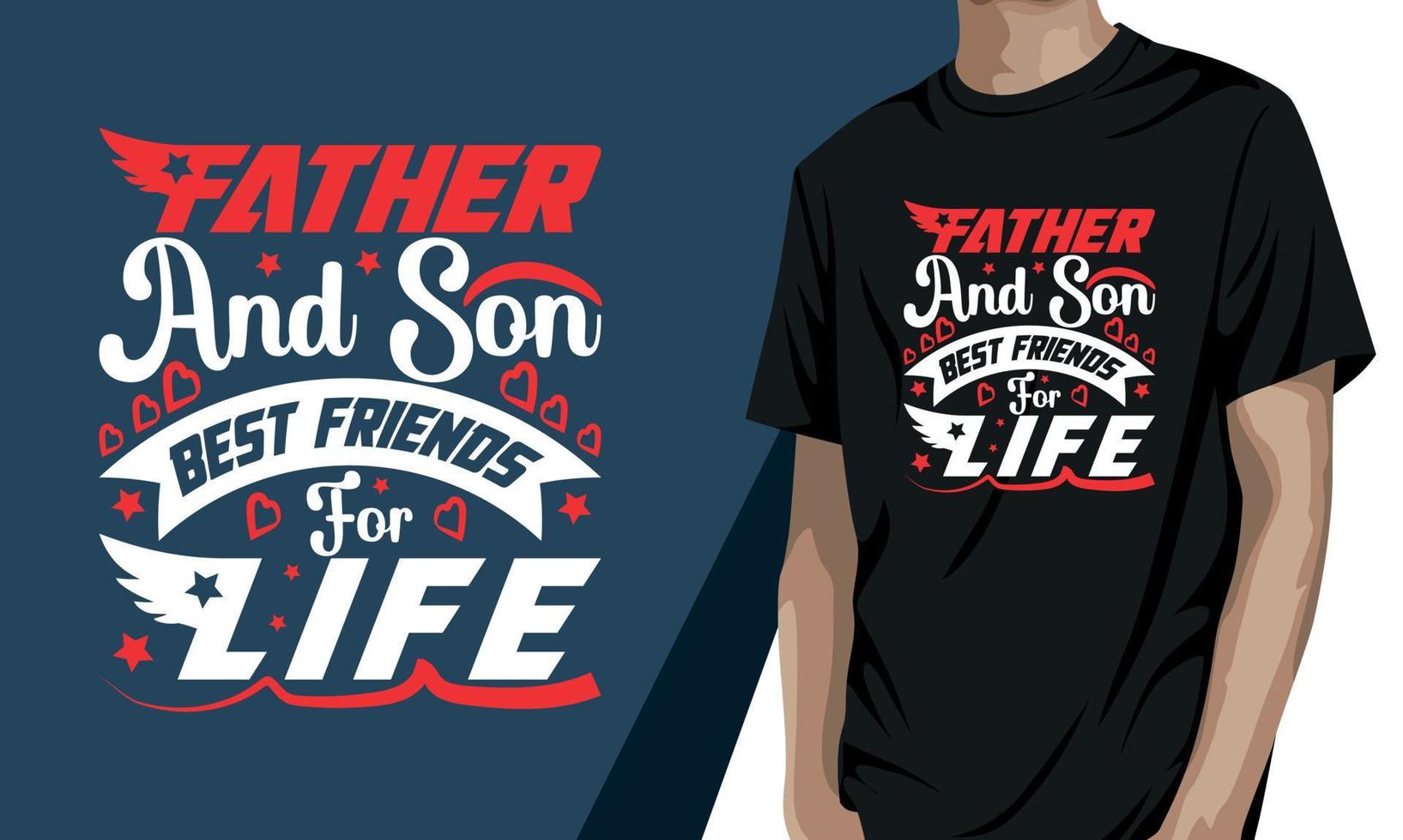 padre e figlio migliore amici per vita, Il padre di giorno t camicia design vettore