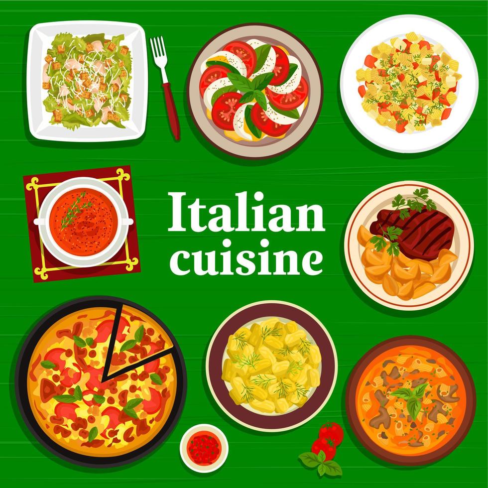 italiano cucina cibo menù copertina pagina design vettore