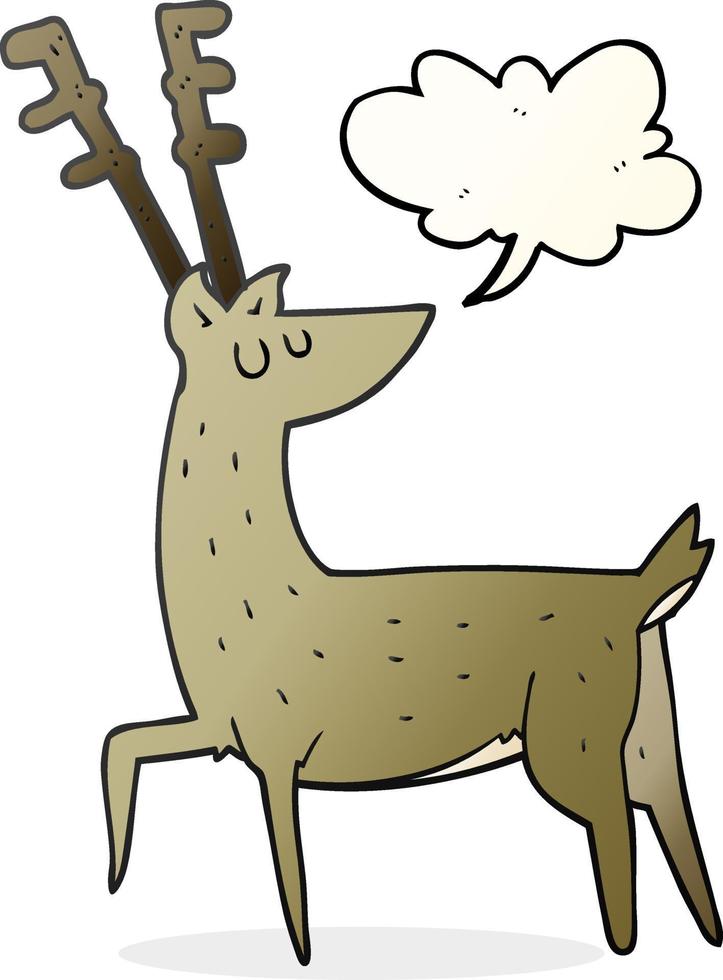 a mano libera disegnato discorso bolla cartone animato cervo vettore