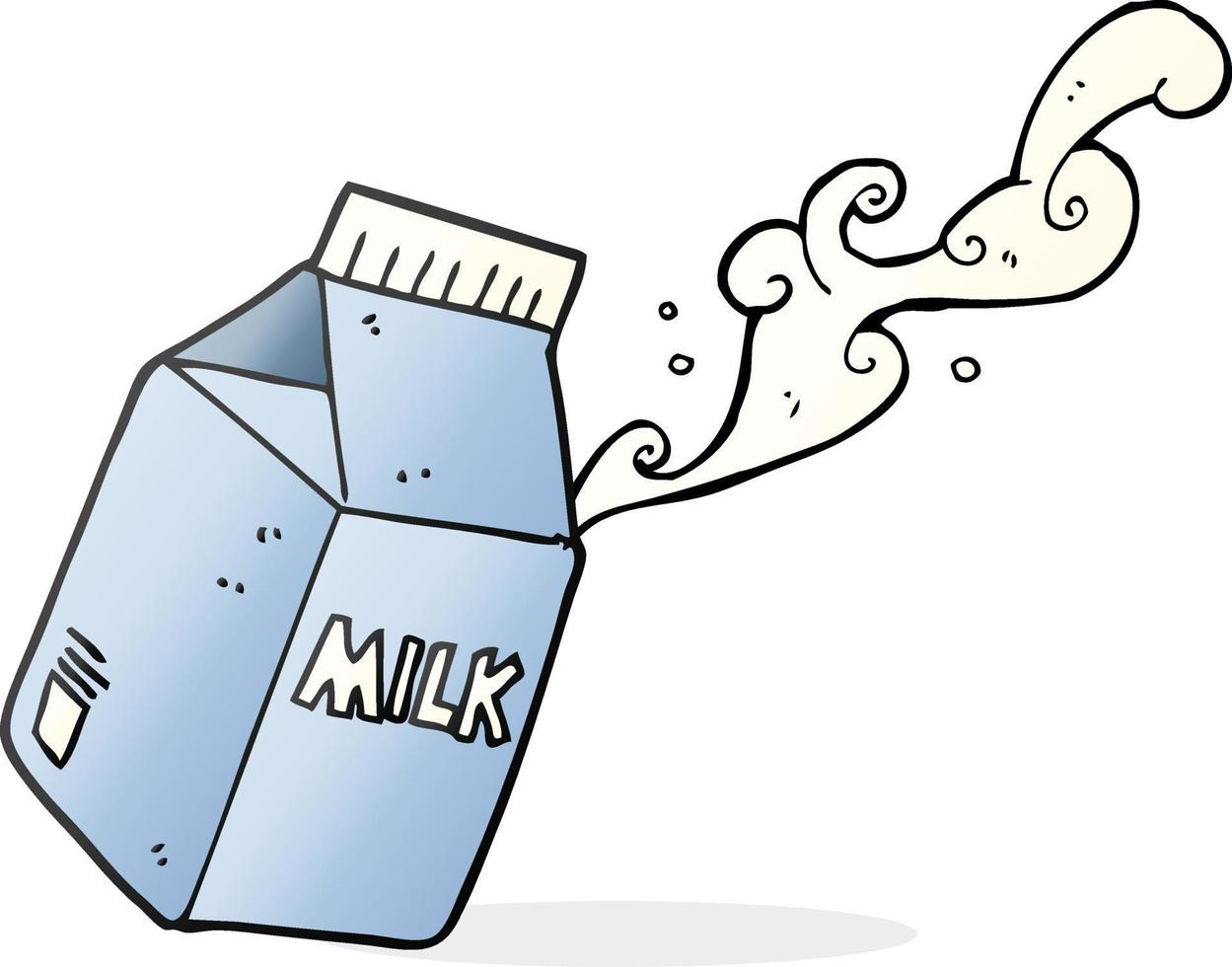 a mano libera disegnato cartone animato latte scatola di cartone vettore