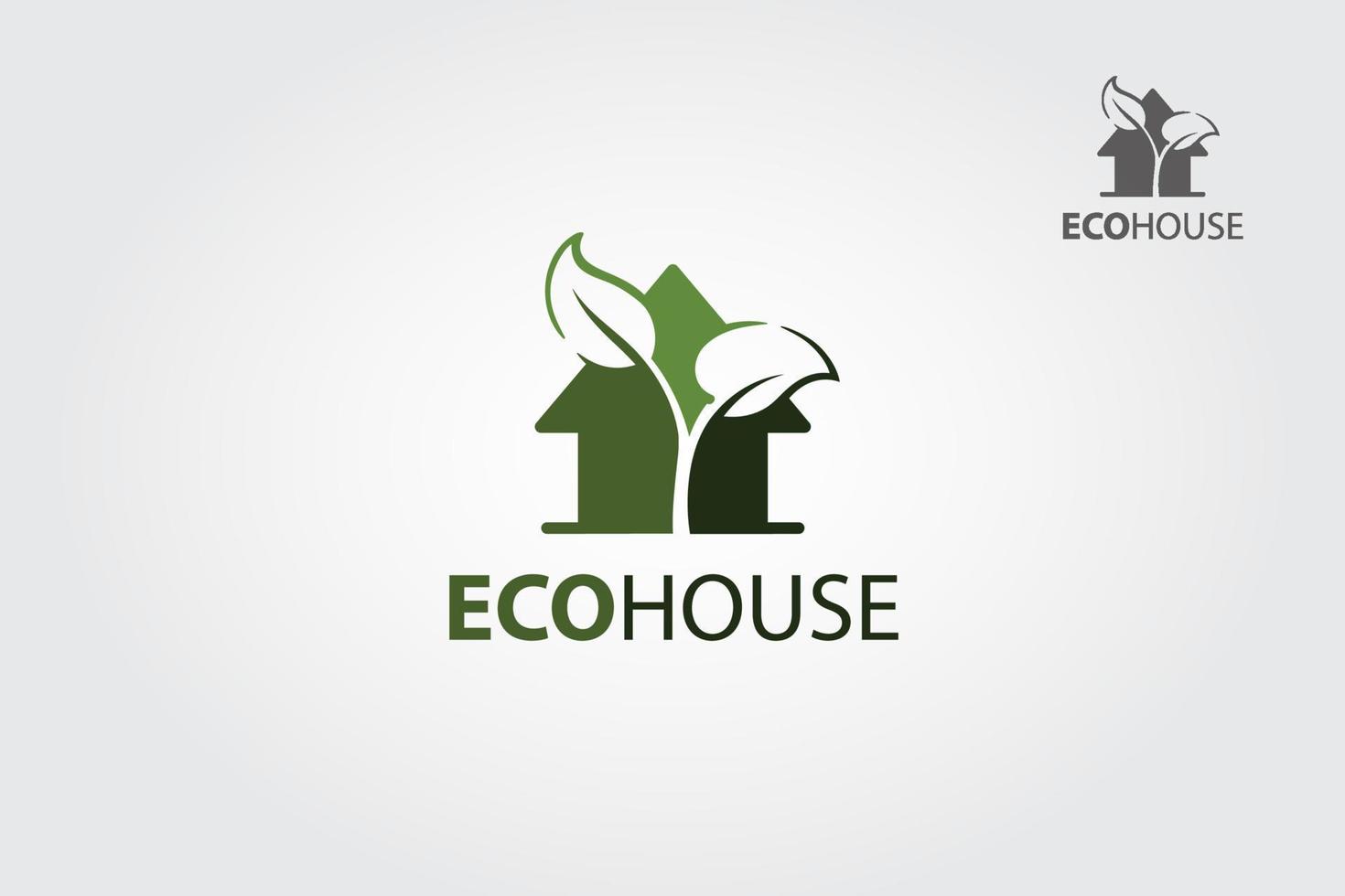 eco Casa vettore logo modello. il principale simbolo di il logo è un' le foglie incorporare con il Casa. Questo logo simboleggia un' quartiere, crescita, cura, sviluppo, ecologico ambiente concetto.