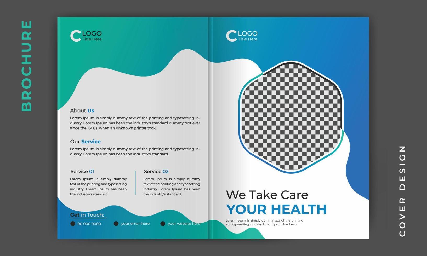 assistenza sanitaria medico bifold attività commerciale opuscolo copertina design o azienda profilo modello disposizione vettore