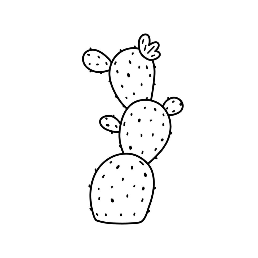 carino cartone animato cactus isolato su bianca sfondo. vettore disegnato a mano illustrazione nel scarabocchio stile. Perfetto per carte, logo, decorazioni, vario disegni. botanico clipart.