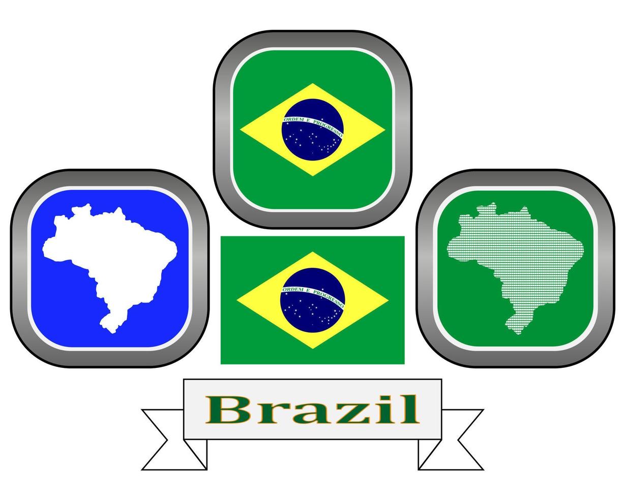 carta geografica pulsante e bandiera di brasile simbolo su un' bianca sfondo vettore