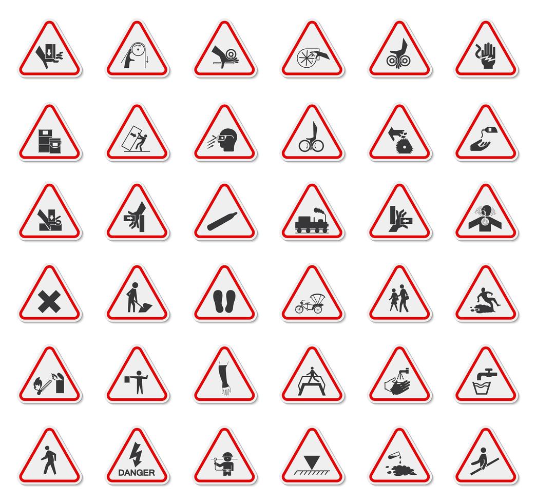 triangolo segnali di pericolo vettore