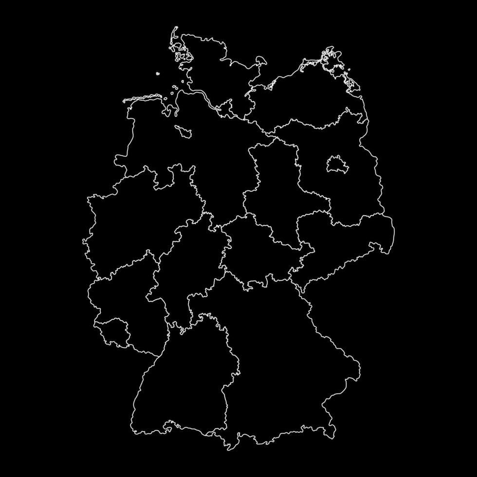Germania carta geografica con regioni. vettore illustrazione.