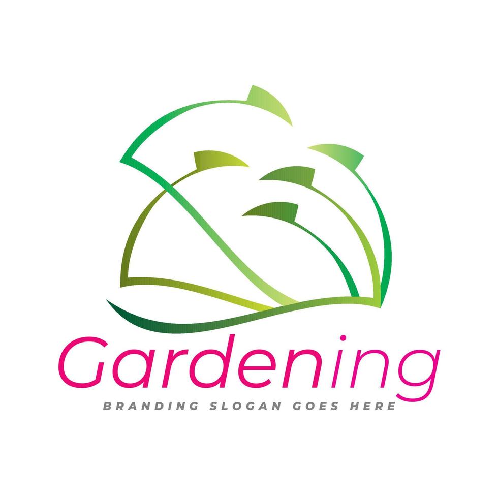 eco giardinaggio biologico logo vettore