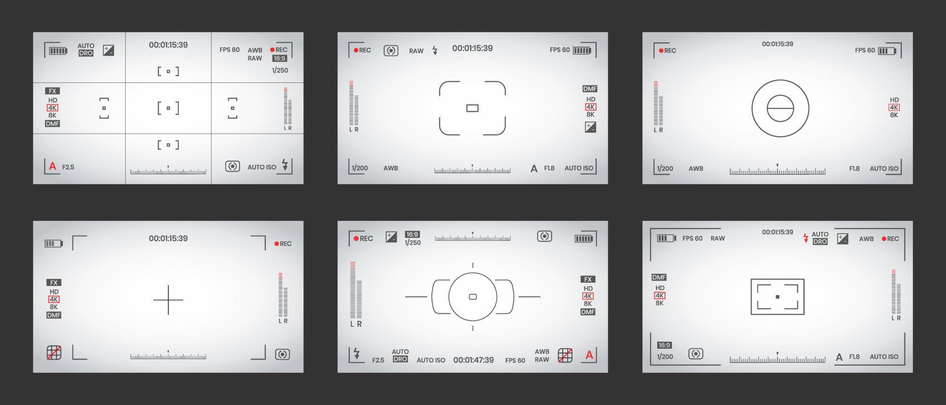 telecamera mirino video o foto telaio registratore piatto stile design vettore illustrazione.