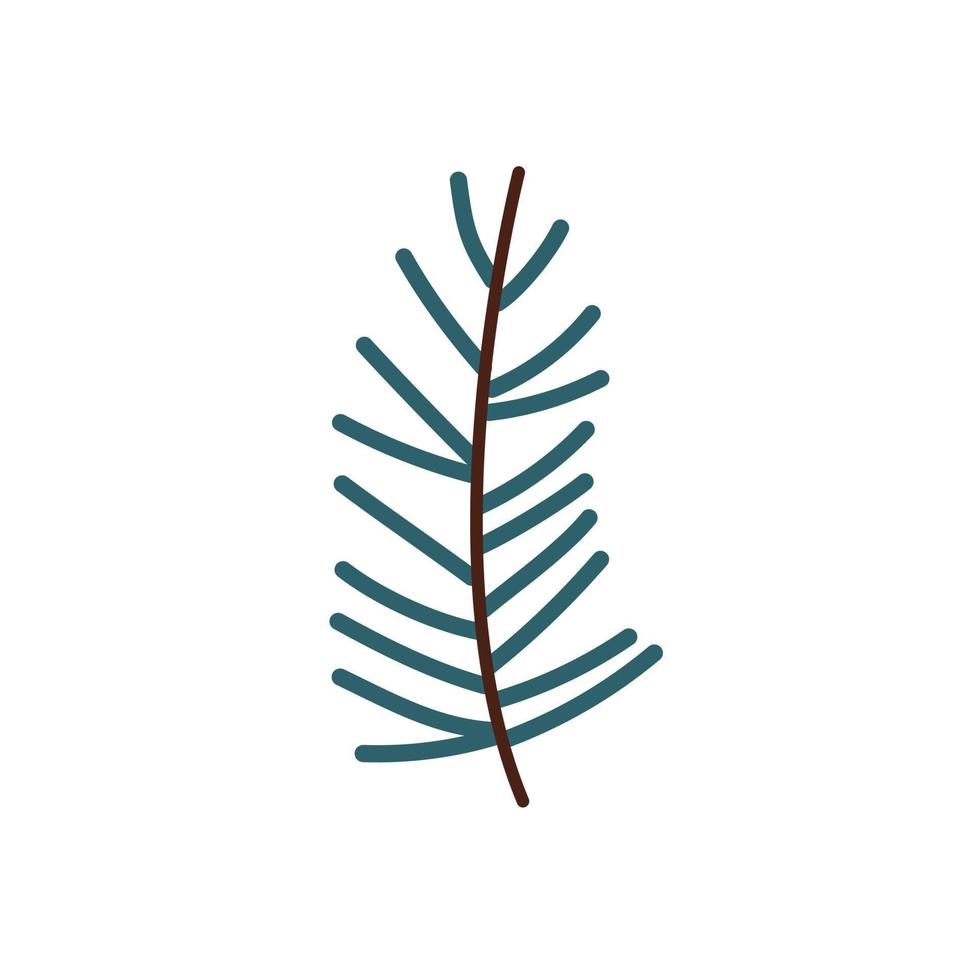 un' ramo di conifero albero nel un' carino mano disegnato stile. vettore elemento isolato su un' bianca sfondo. Perfetto per logo, icona, figli di libro. natura tema.