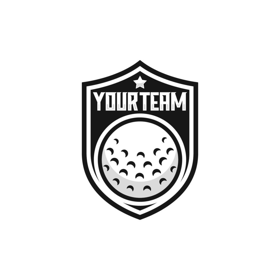 illustrazione vettoriale di design del logo dell'emblema del golf