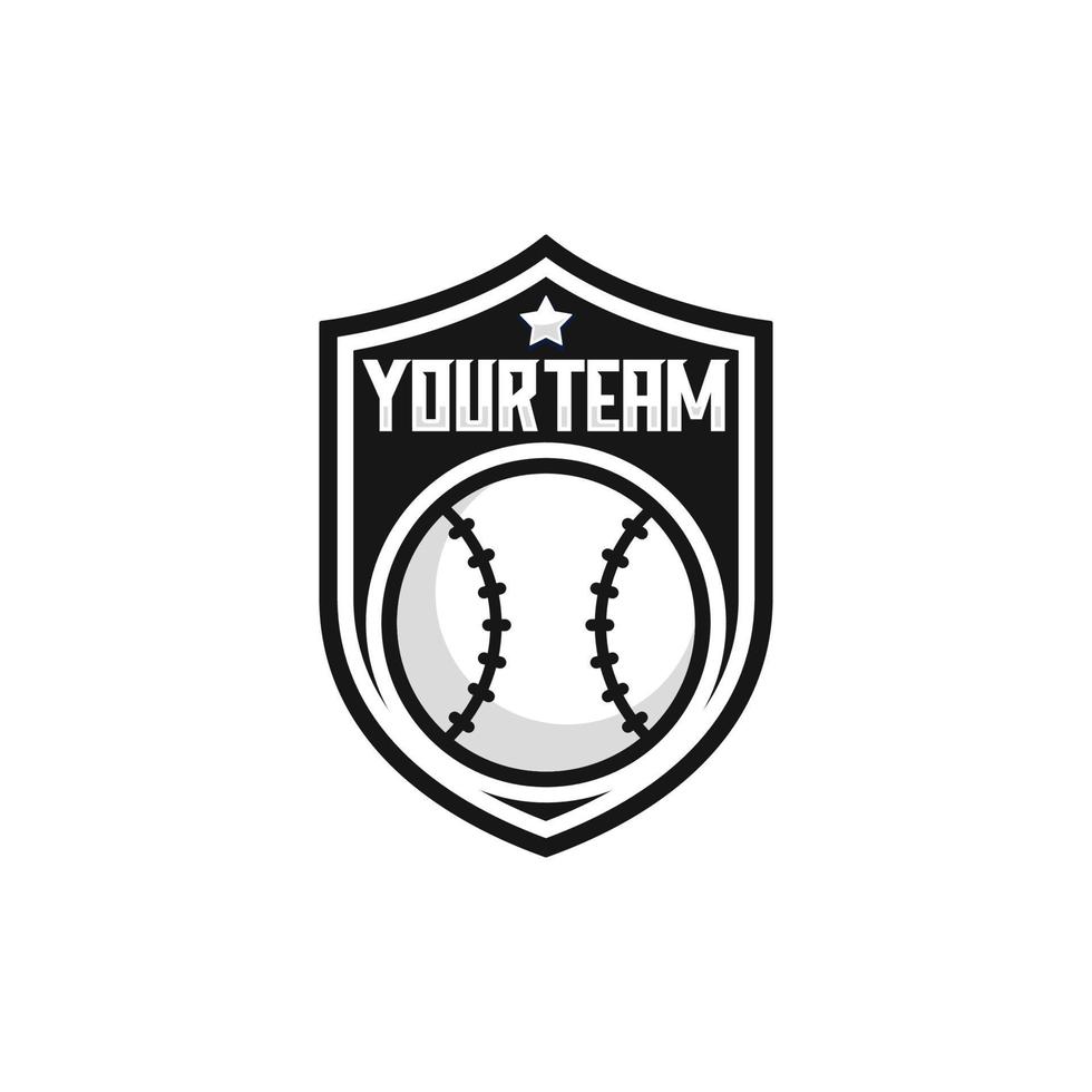 illustrazione vettoriale di design del logo dell'emblema della squadra di baseball