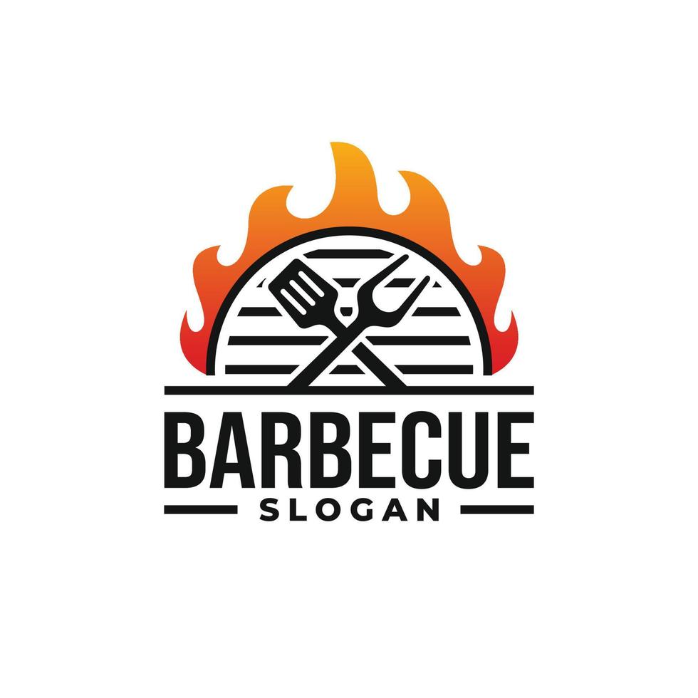 barbecue logo design vettore