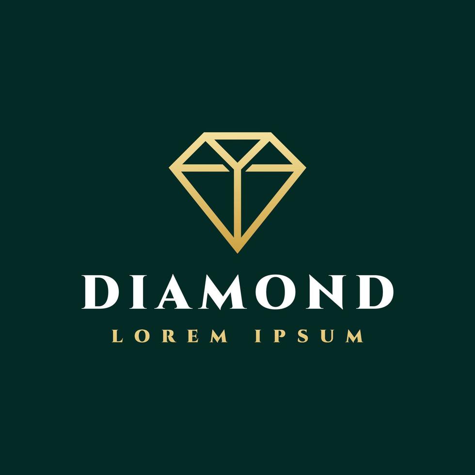 lusso d'oro diamante gioielleria logo design vettore