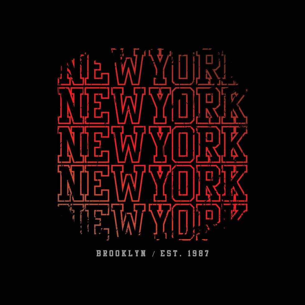 tipografia dell'illustrazione di new york brooklyn. perfetto per il design della maglietta vettore