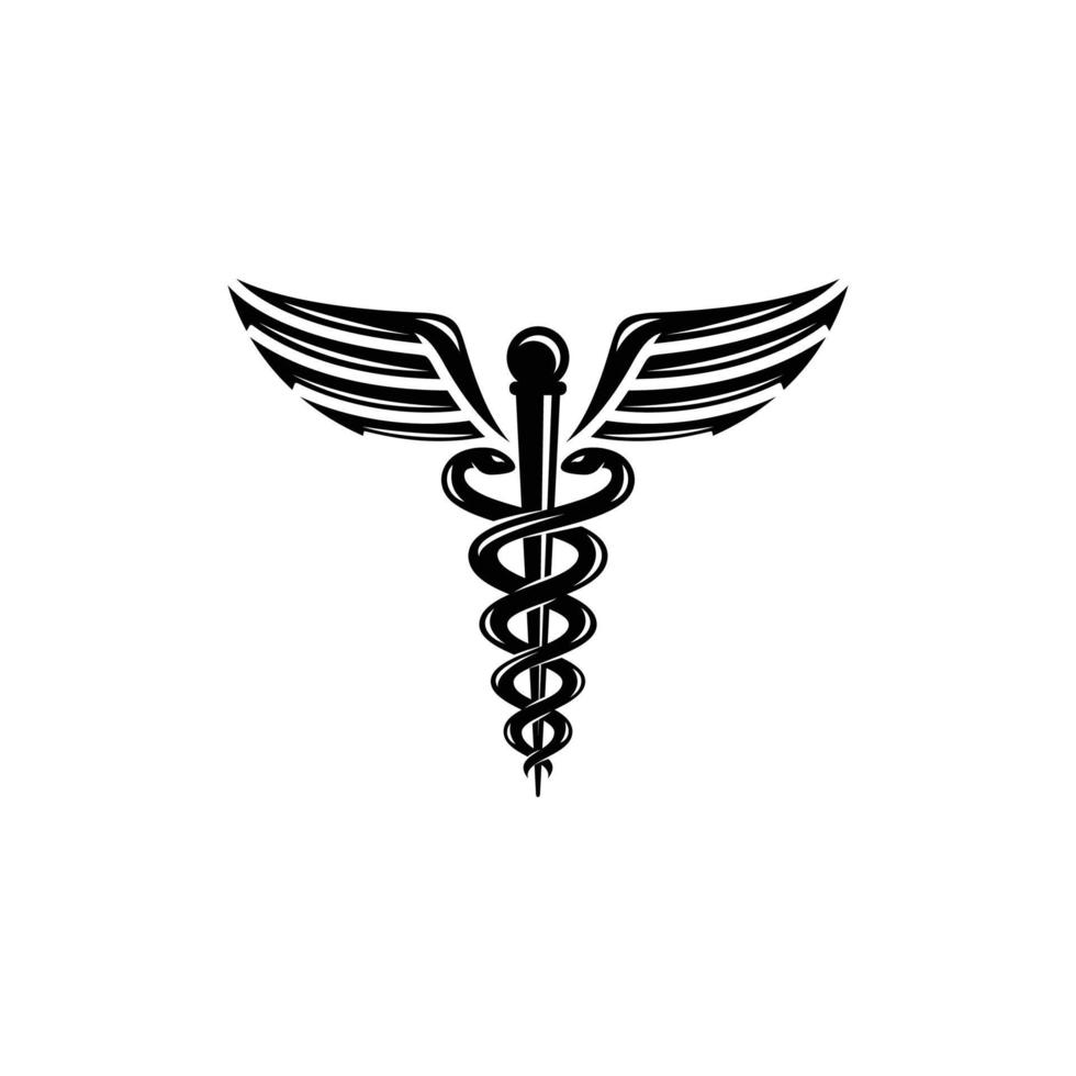 caduceo logo design vettore