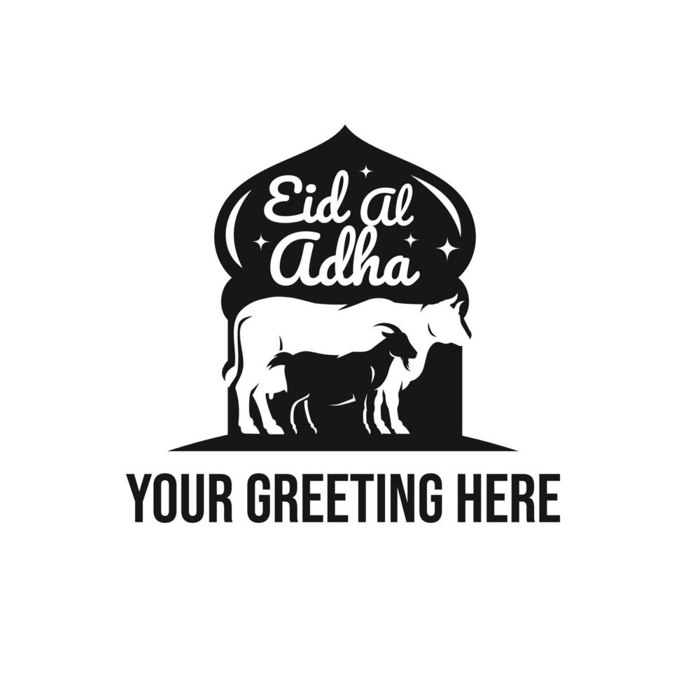 eid al adha logo design vettore