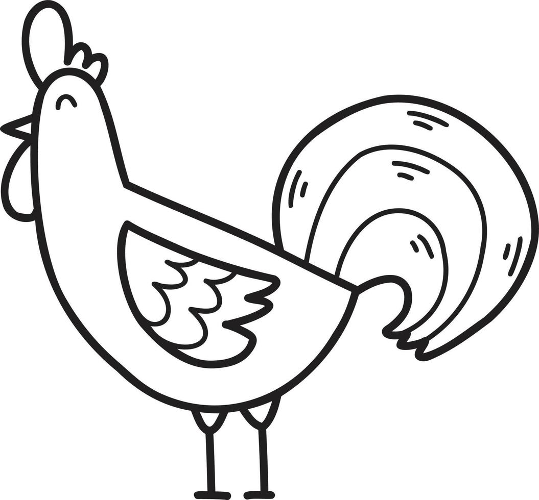 mano disegnato carino pollo illustrazione vettore