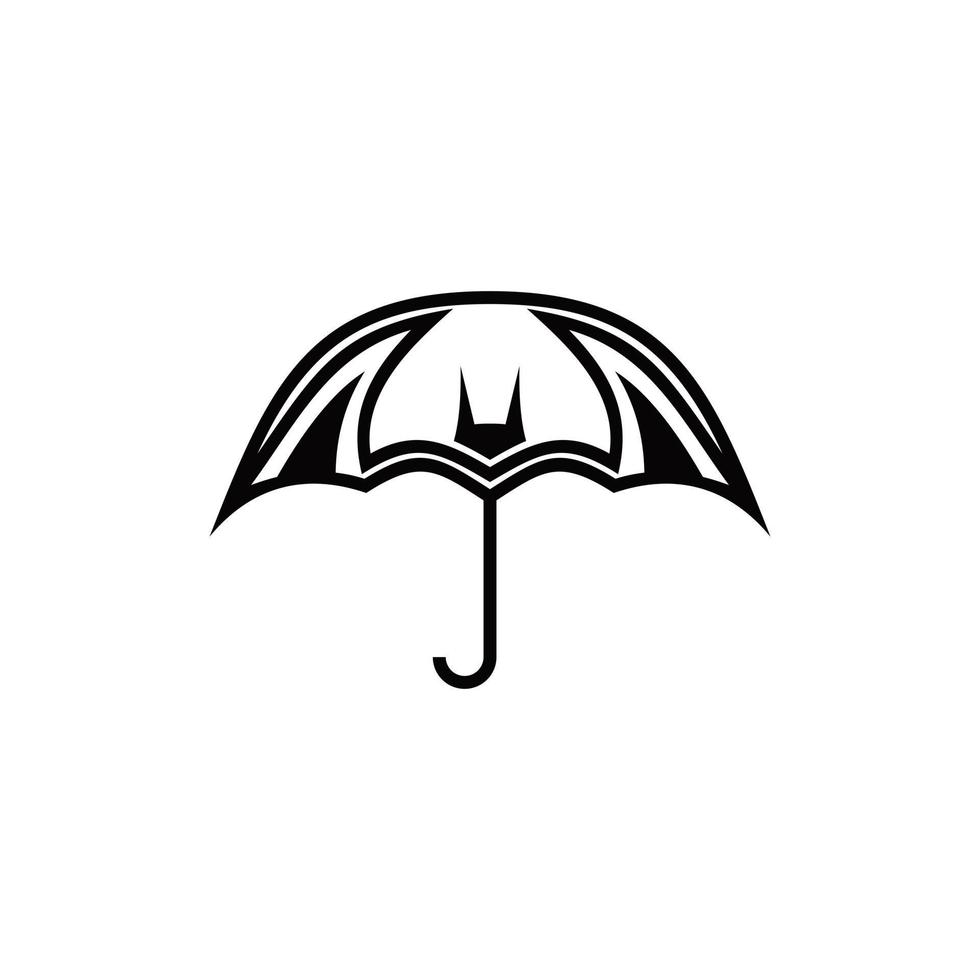 pipistrello ombrello moderno illustrazione semplice logo vettore