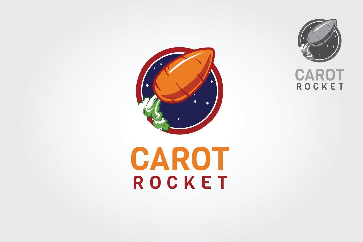 carota razzo vettore logo cartone animato. Questo illustrazionelogo, semplice, unico e Perfetto per tutti creativo attività commerciale, tecnologia, consulenza, eccetera.