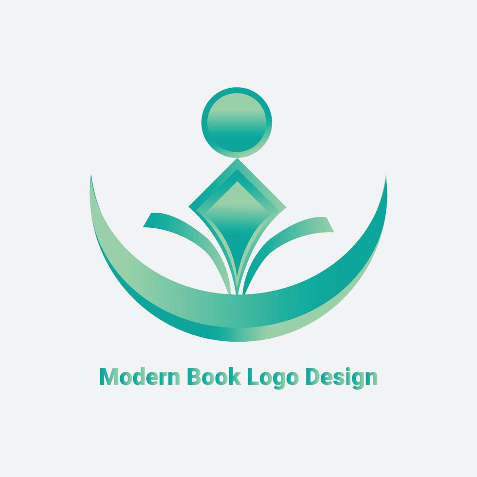 Aperto libro logo formazione scolastica piatto vettore design moderno logo creativo design