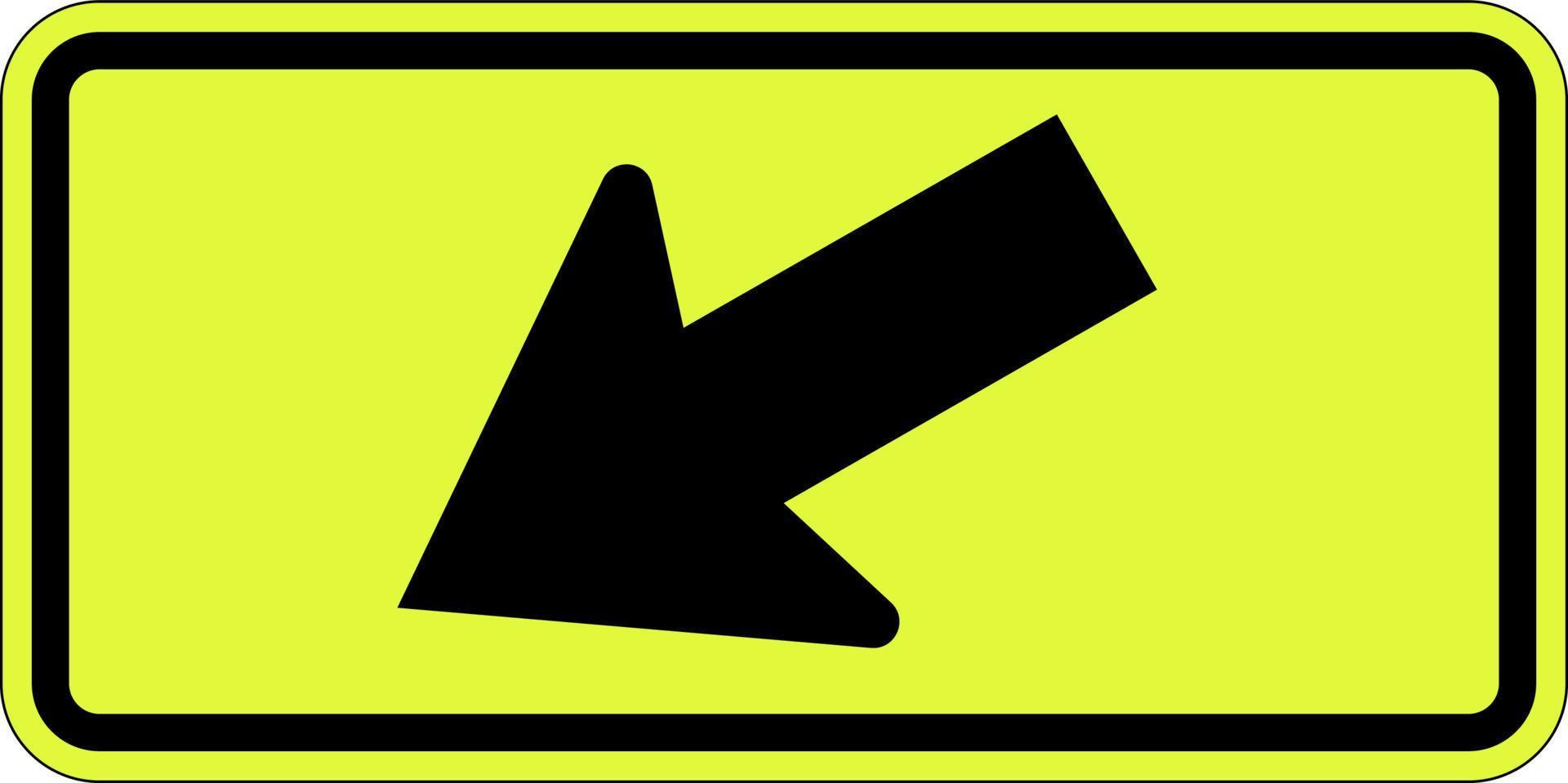 diagonale freccia sinistra cartello su bianca sfondo vettore