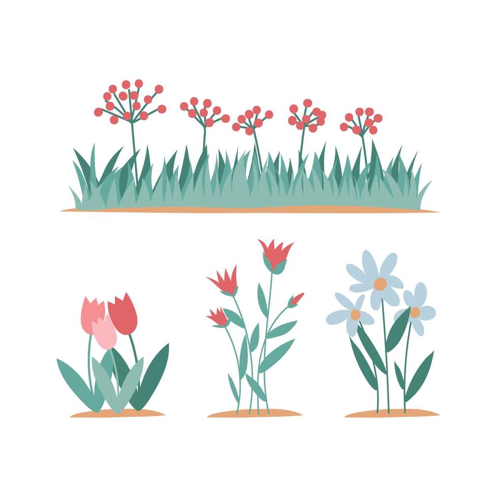 illustrazione di fiori in crescita vettore