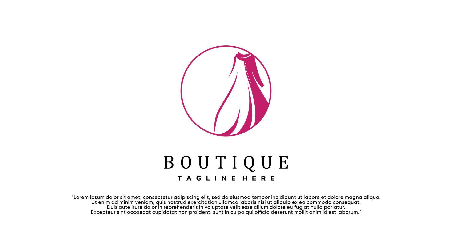 vettore moda boutique e memorizzare logo etichetta emblema premio vettore