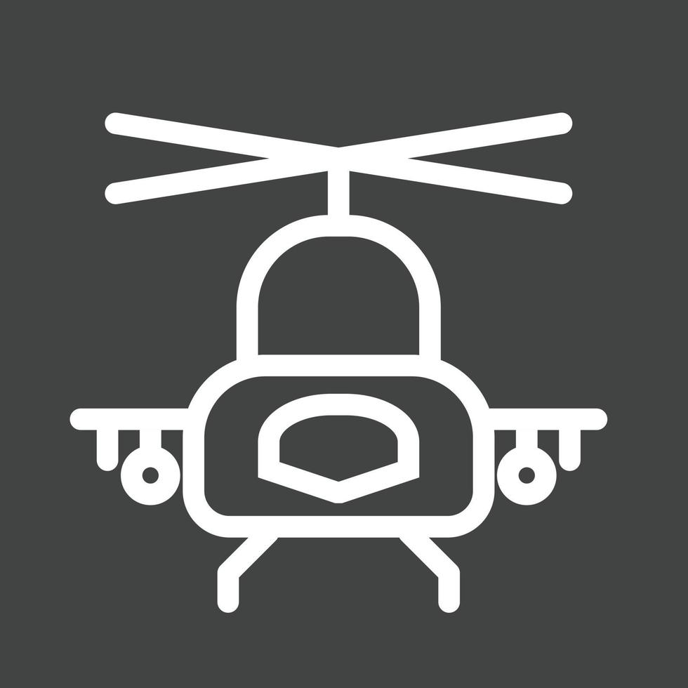 militare elicottero linea rovesciato icona vettore