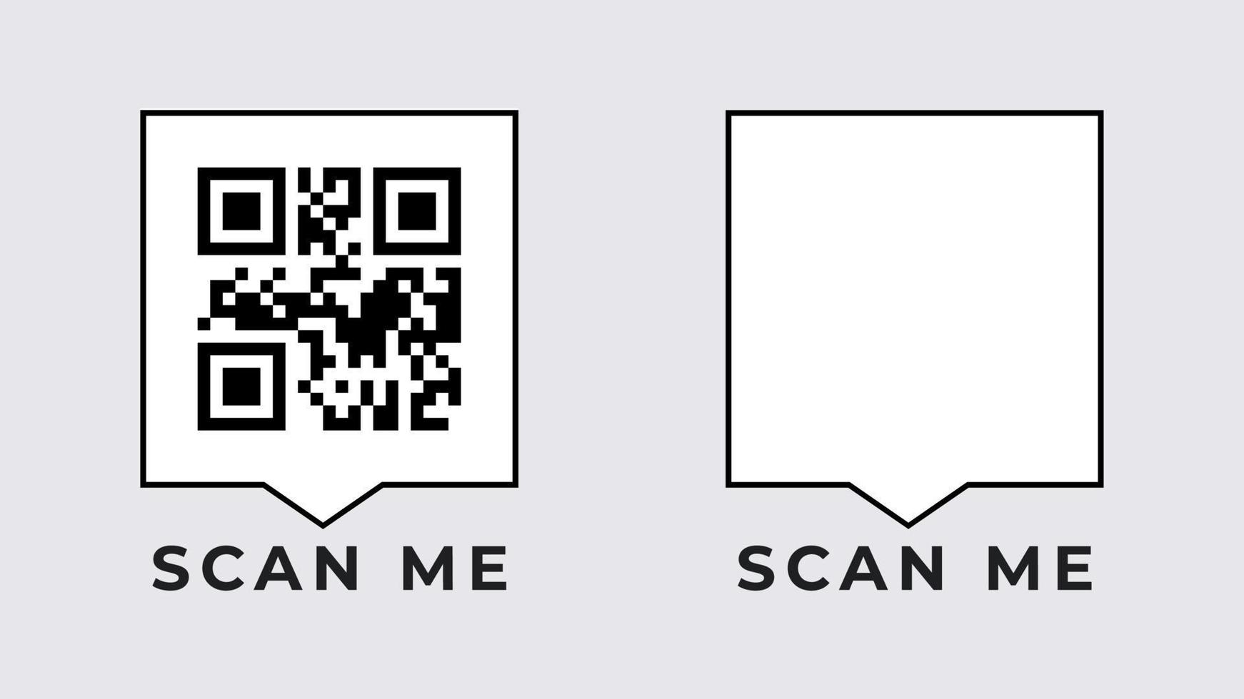 scansione qr mobile striscione. vuoto e pieno scopo digitale codice con tecnologia di identificazione merce in linea codice a barre informazione con capacità per dai un'occhiata e verificare ragnatela lettore su vettore smartphone.