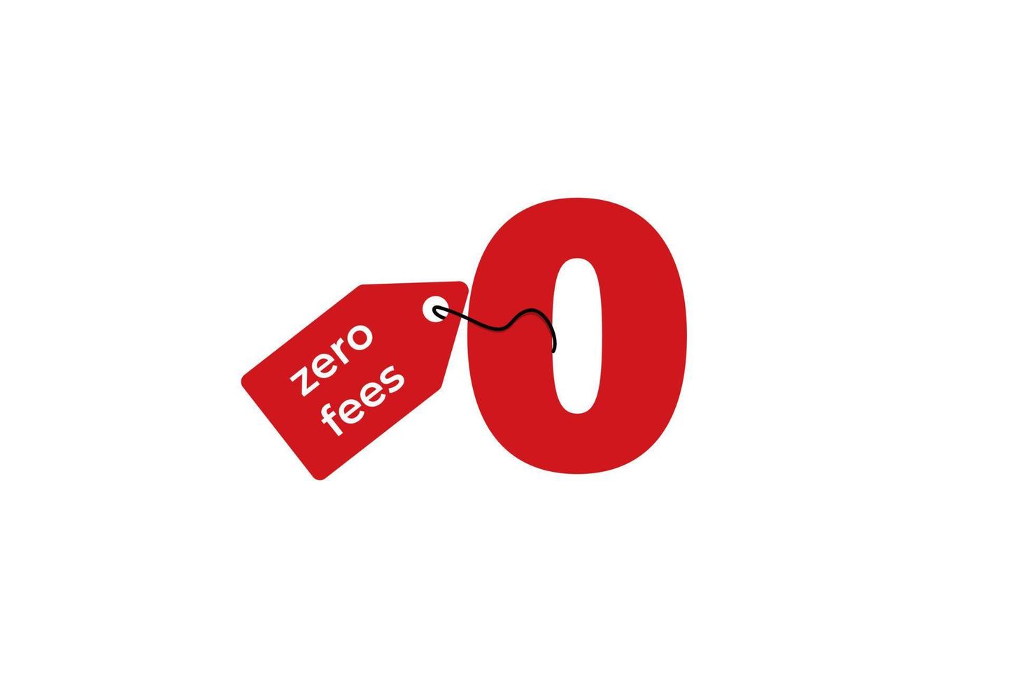 zero tasse clipart. rosso marketing e regalare simbolo con speciale attività commerciale offrire e no credito dovere vettore. vettore