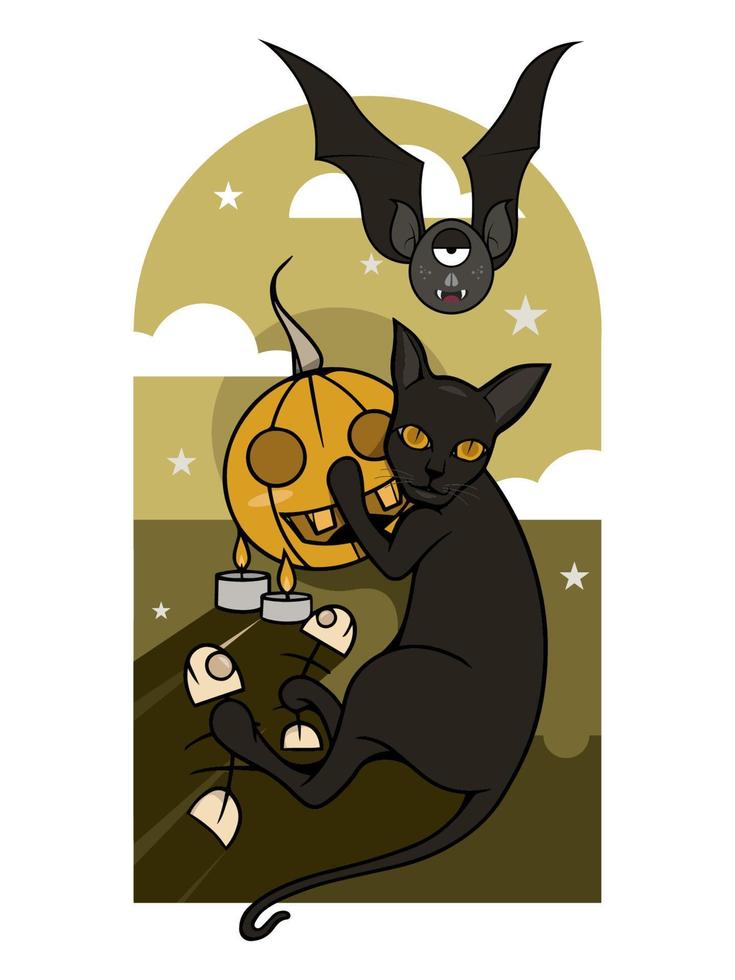 Halloween nero gatto versione 2. Perfetto per il tuo Halloween design elementi. vettore
