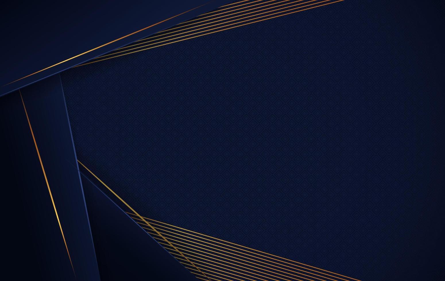 astratto lusso sfondo con geometrico forme e oro Linee. futuristico concetto con buio blu rombo vettore illustrazione.